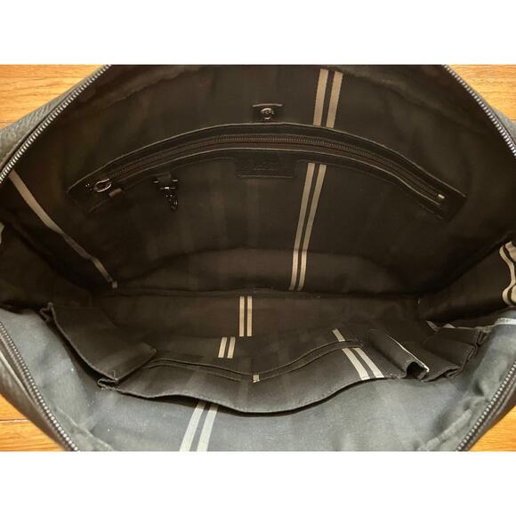 HUGO BOSS Slim Black Pebbled Leather Attache/Laptop Bag - Picture 4 of 11